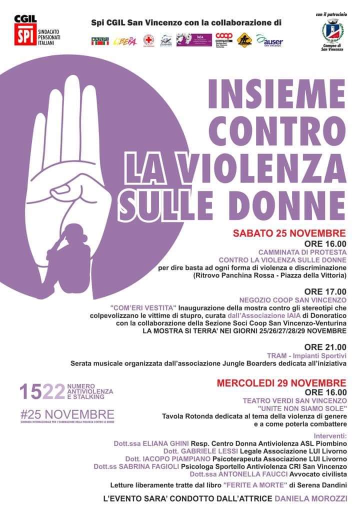 Insieme contro la violenza sulle donne a San Vincenzo Insieme contro la violenza sulle donne a San Vincenzo