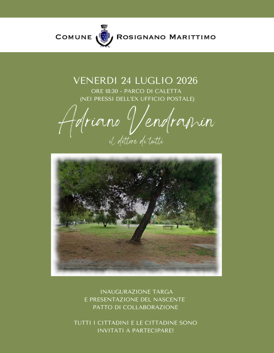 Invito 24 luglio 2026 - inaugurazione targa in ricordo di A_Vendramin
